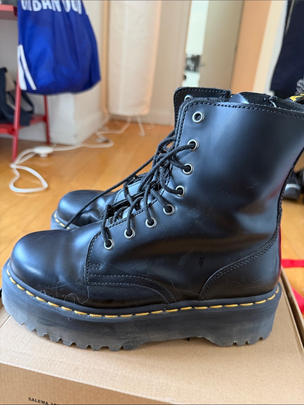 Dr. Martens Black Lace-Up Platform Boots